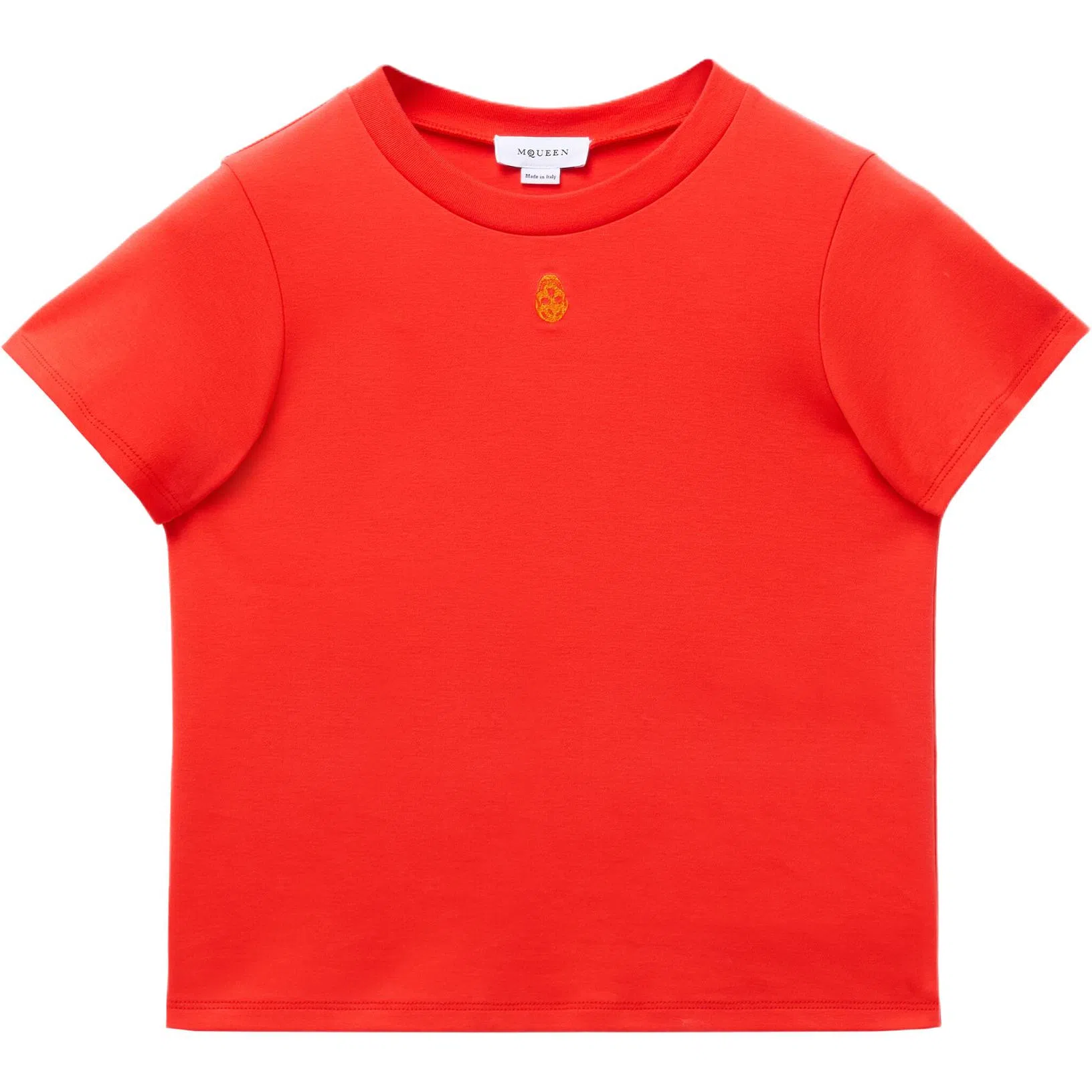 Alexander McQueen Reversible Skull Embroidered T-Shirt FW24 Coral