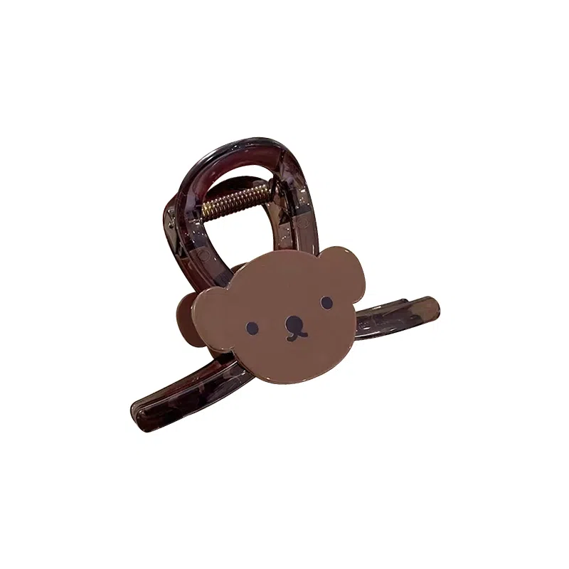 蒙妮 萌趣可爱小熊大号抓夹 亚克力 发夹 男女同款情侣款