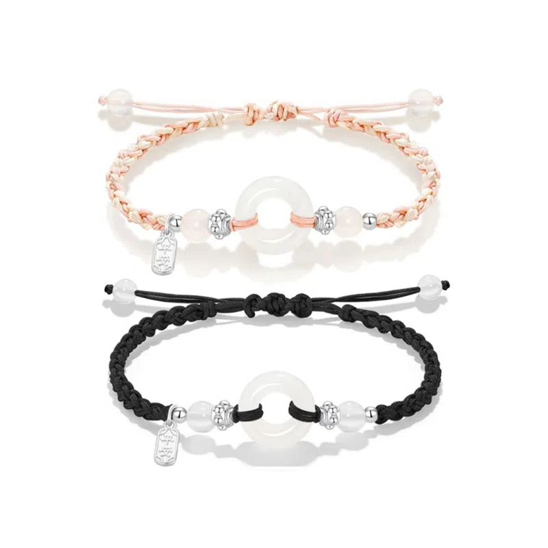 【转好运】 万娜 平安扣 平安喜乐编织小众新中式国风本命年气质轻奢复古百搭学生手饰 合金 手绳 男女同款情侣款