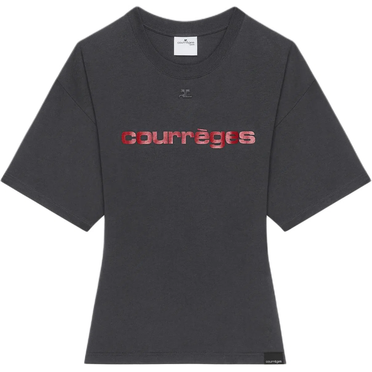 COURREGES SS25 FITTED PRINTED T-SHIRT T Stonewashed Grey