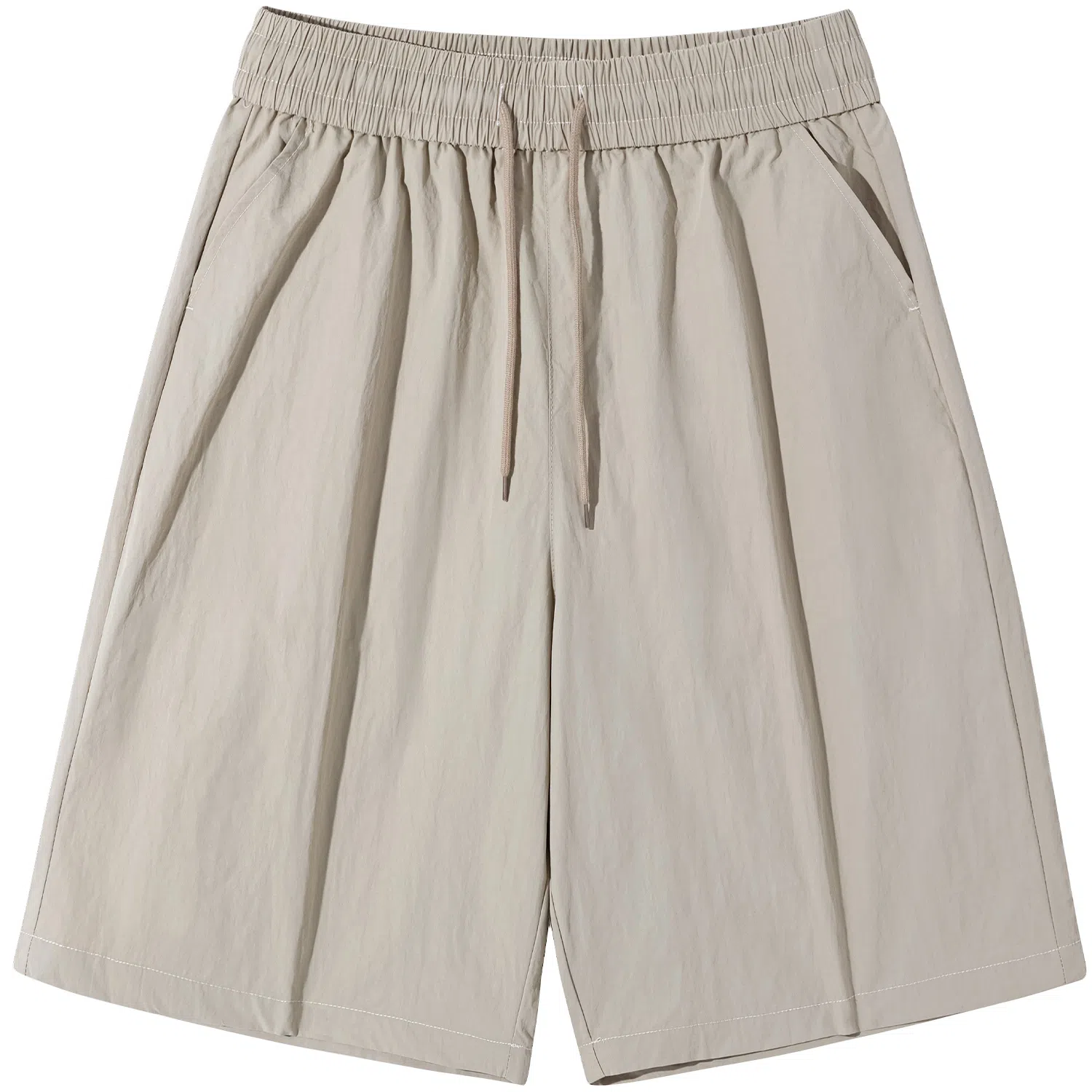 蜡笔小新 纯色卡通小新口袋竖徽宽松透气直筒针织休闲短裤 男女同款