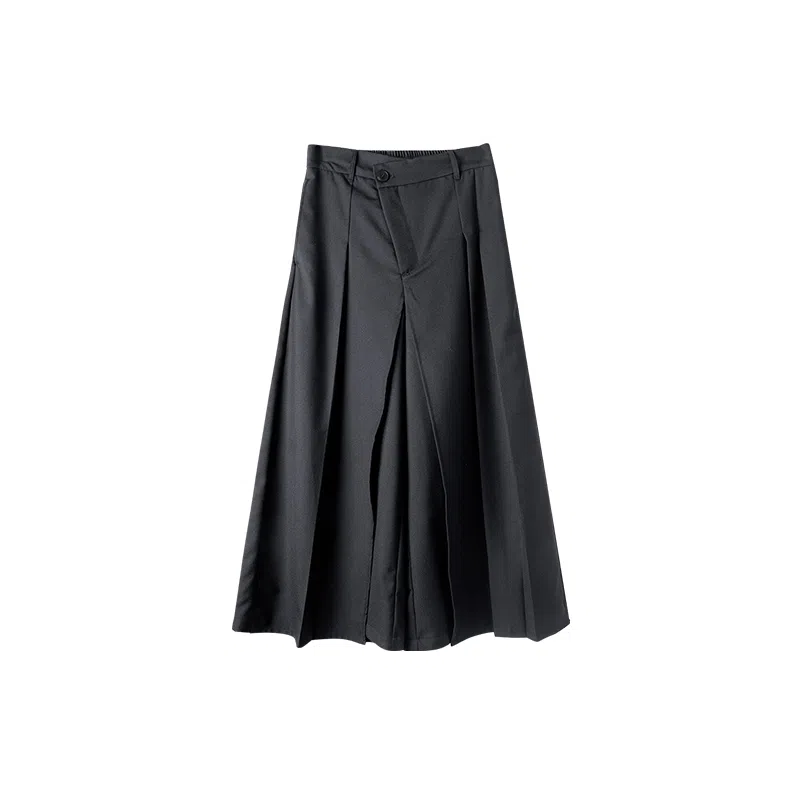 幻象者 原创设计解构八分武士裤宽松阔腿裙休闲裤 男女同款 黑色