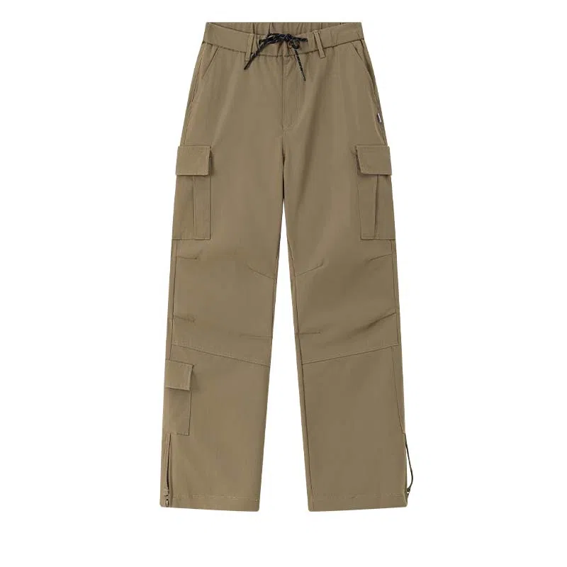 兔先森 美式复古高街折叠拼接伞兵裤直筒宽松工装休闲裤 男女同款