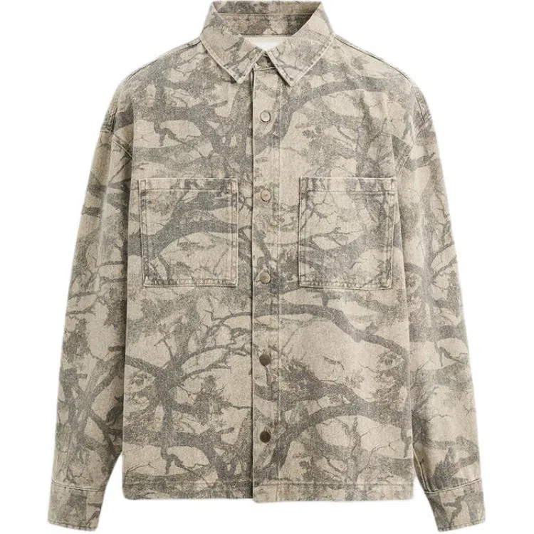 ZARA Abstract Print Jacket Brown