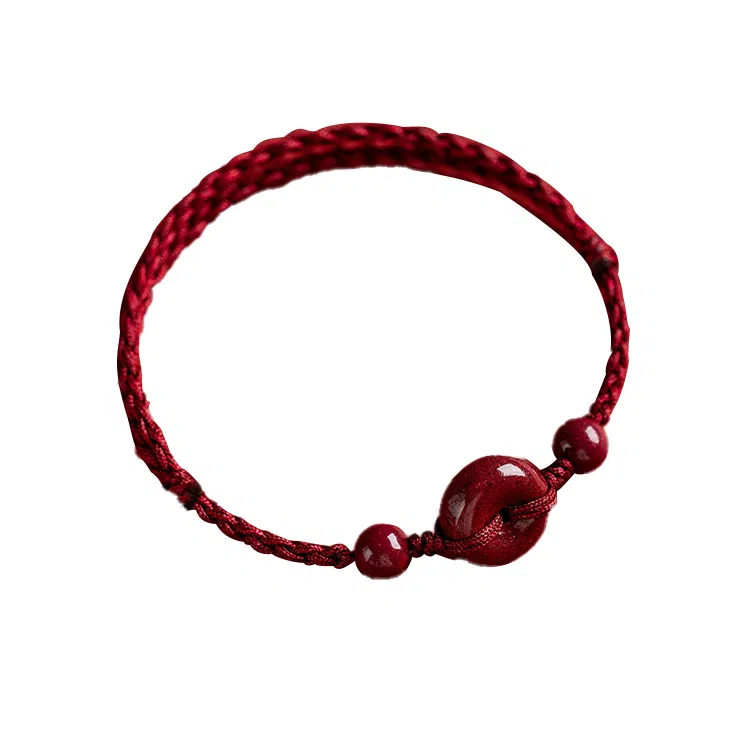 玄唐 新中式平安扣 招财纳福小众再造辰砂 朱砂 手绳 女款