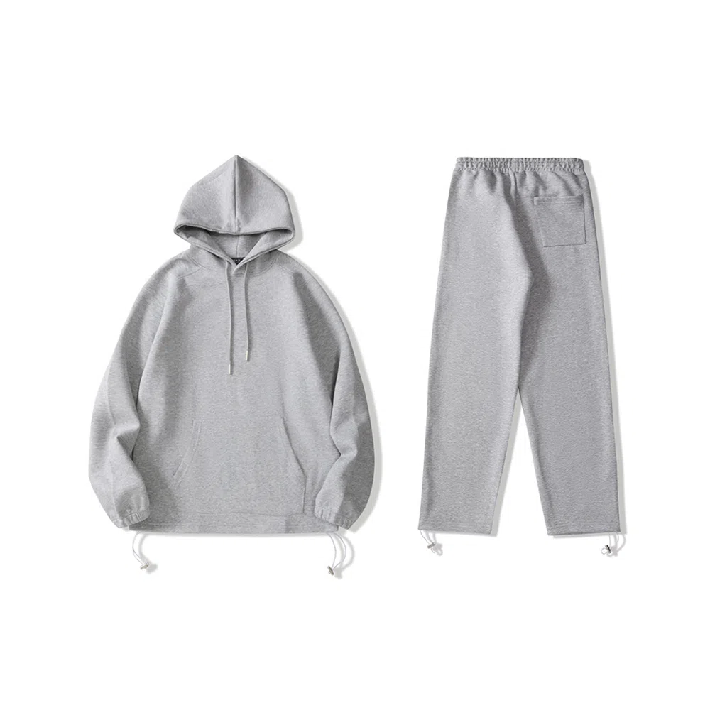 我是大卫 简约基础款连帽加厚卫衣套装 男女同款