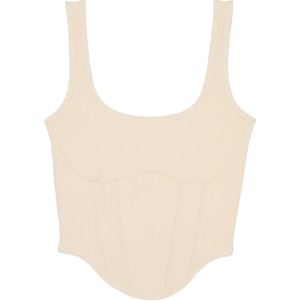 Victoria's Secret PINK THE CINCHED PIQU CORSET TOP Canvas