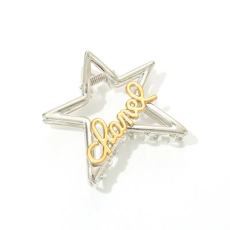 如花梦 高级感甜酷五角星镂空少女后脑勺发量鲨鱼夹 合金 发夹 女款