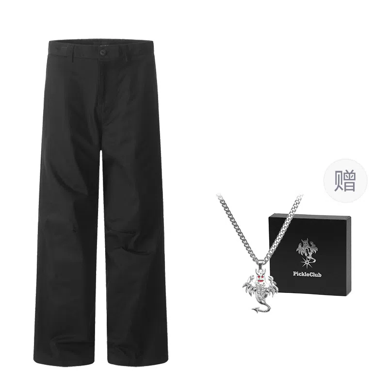 梁拌泡菜 纯棉宽松廓形休闲裤 男女同款 灰绿色