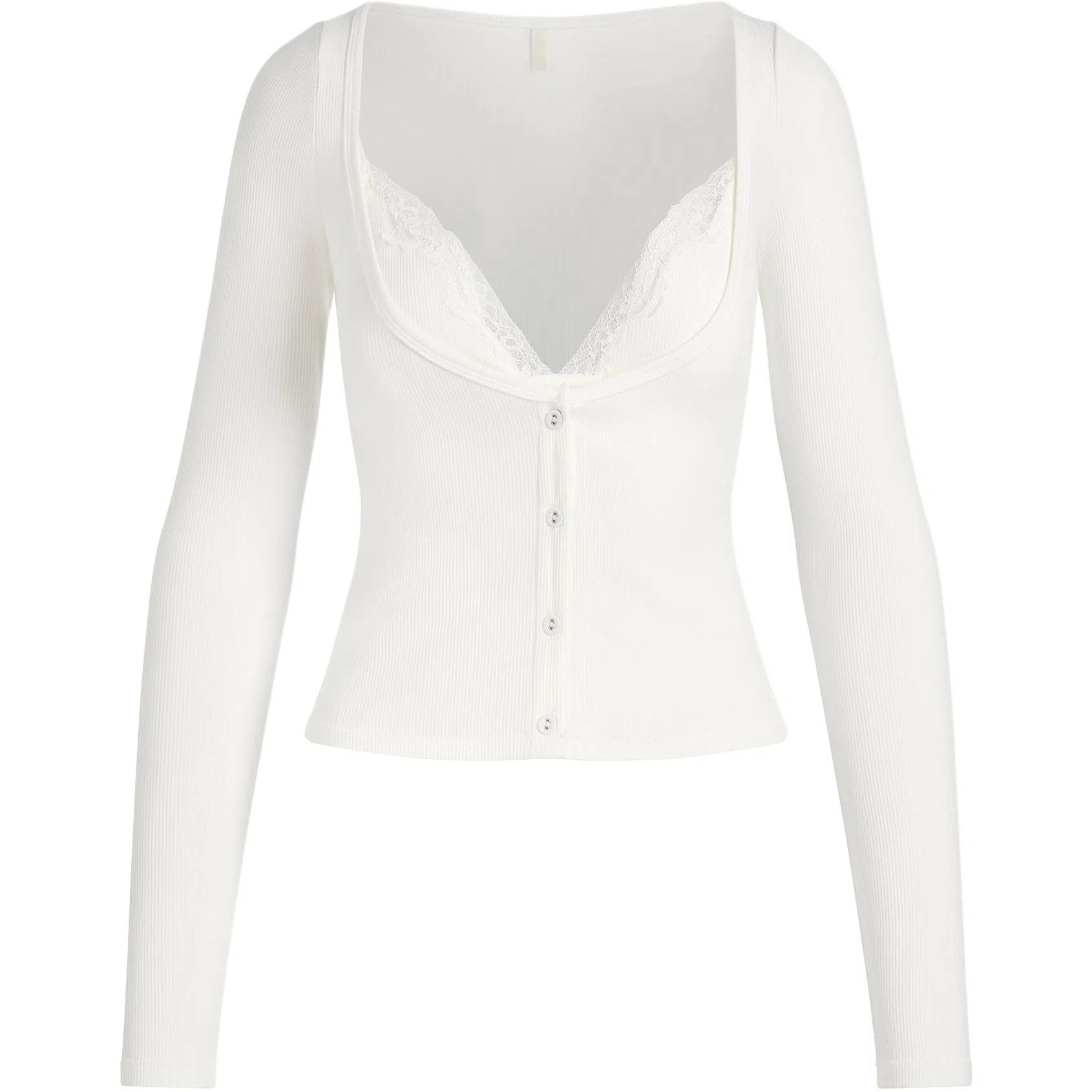 SKIMS Soft Lounge Lace Long Sleeve Top Marble