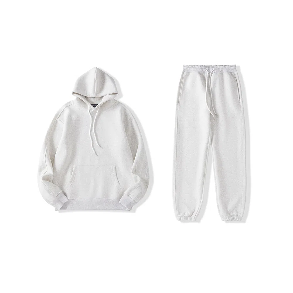 我是大卫 纯色连帽卫衣加厚套装 男女同款