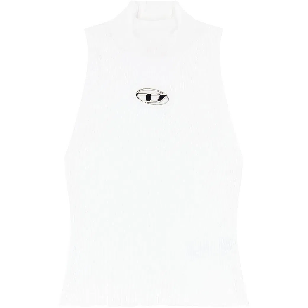 DIESEL SS24 Oval D Tank Top Optical White