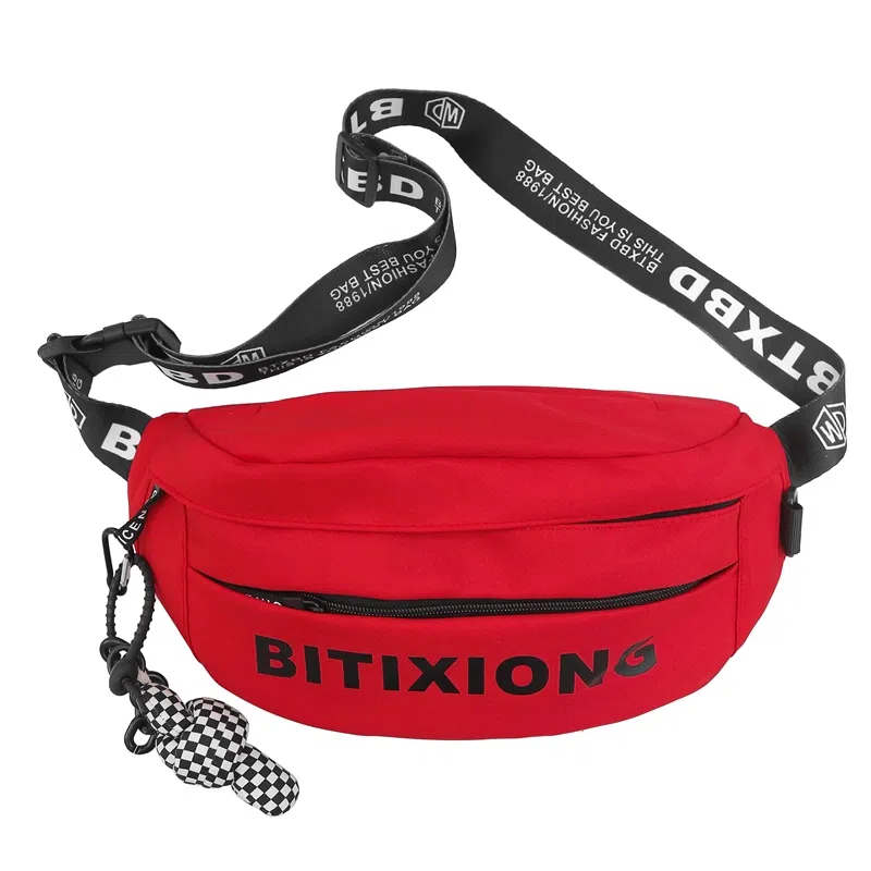 揽月 日系工装简约休闲纯色上课通勤百搭 尼龙 腰包 常规 男女同款情侣款 黑色/白色/红色/桔色