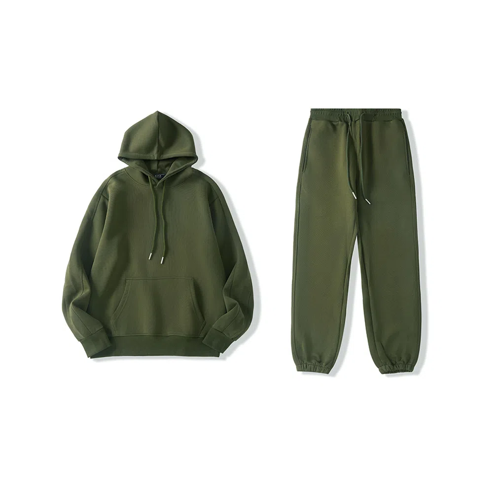 我是大卫 纯色连帽卫衣加厚套装 男女同款