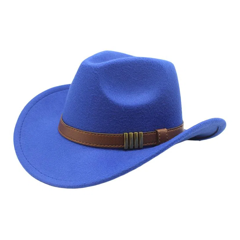 木林森 西部牛仔复古简约皮带佩饰宽帽檐遮阳户外出行显脸小盆帽防晒百搭 毛呢 渔夫帽 男女同款情侣款