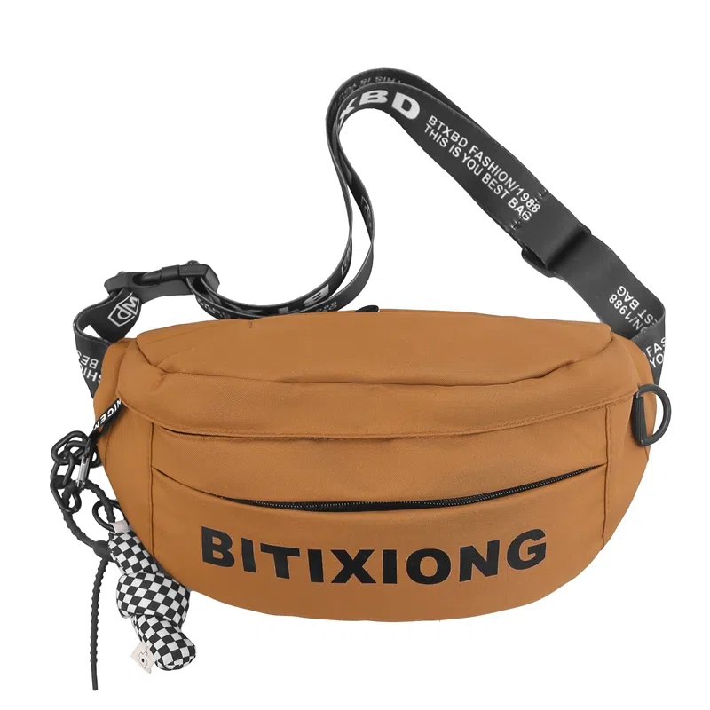 揽月 日系工装简约休闲纯色上课通勤百搭 尼龙 腰包 常规 男女同款情侣款 黑色/白色/红色/桔色