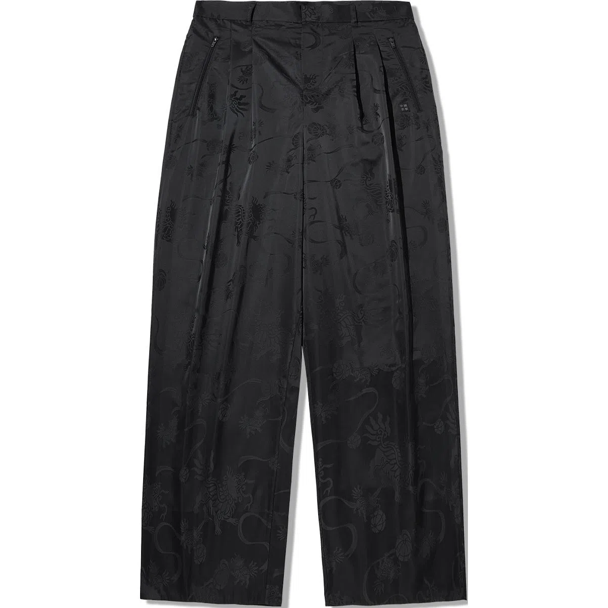 中国李宁 潮流运动系列 舒适简约宽松直筒休闲裤 男女同款 黑色