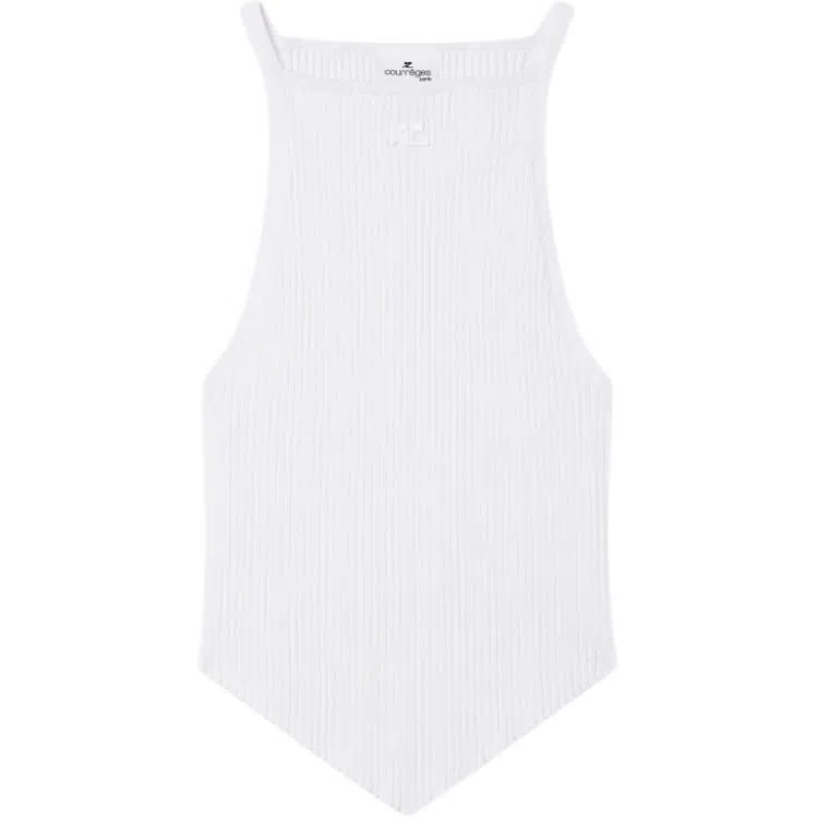 COURREGES SS24 POINTY RIB KNIT TANK TOP Mist