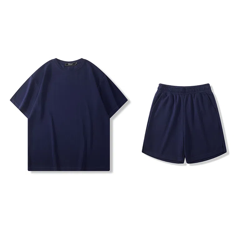 我是大卫 新款宽松男韩版潮流圆领短袖透气休闲运动套装 男款