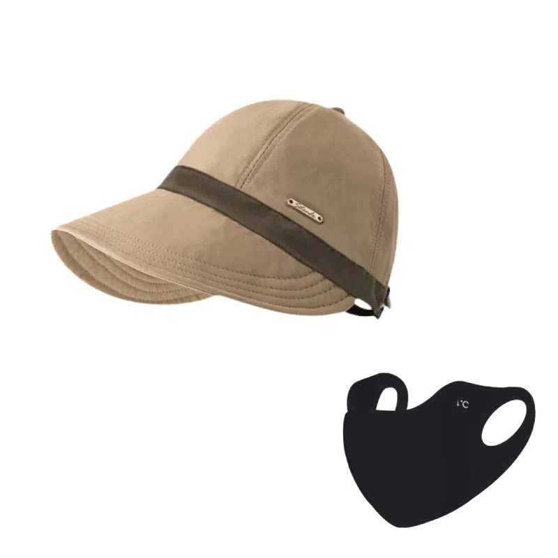 钓鱼熊 遮阳帽防晒防紫外线夏速干防水大帽檐太阳帽 棉 鸭舌帽 男女同款情侣款