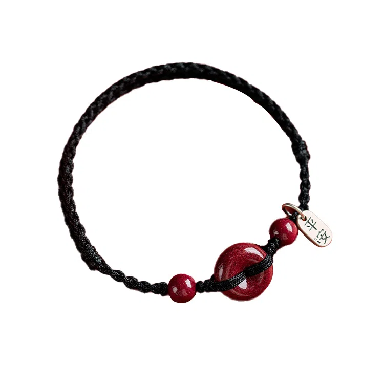 玄唐 新中式平安扣 招财纳福小众再造辰砂 朱砂 手绳 女款