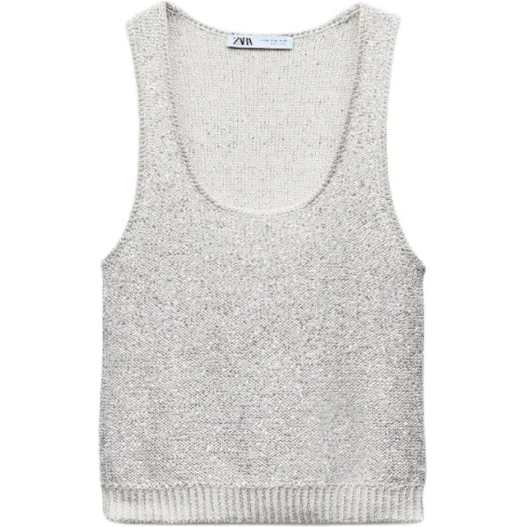 ZARA Sleeveless Knit Top Grey