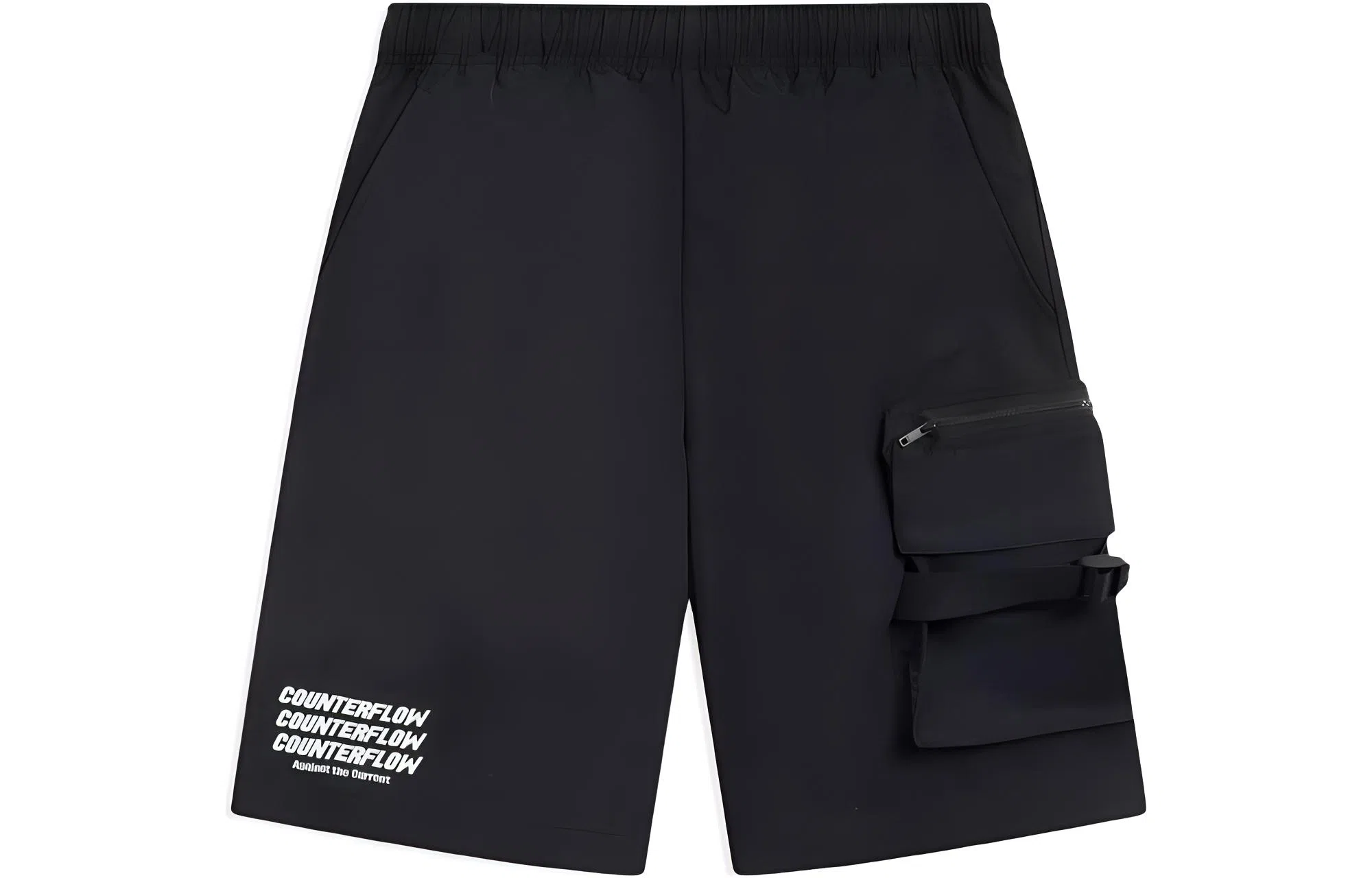 李宁 字母印花直筒运动短裤 男款 黑色