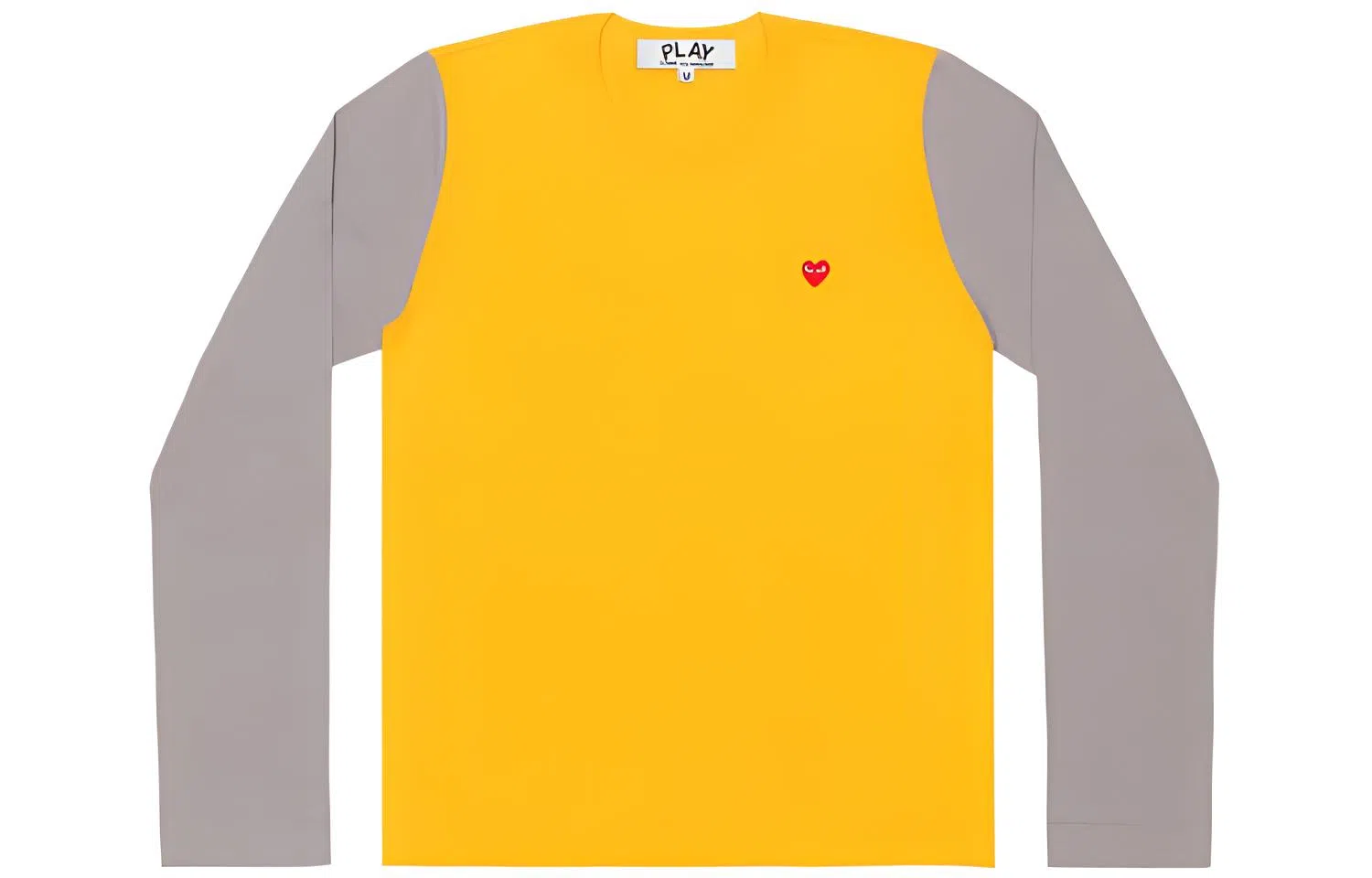 CDG Play SS22 Bi-Colour T-Shirt YellowGrey T