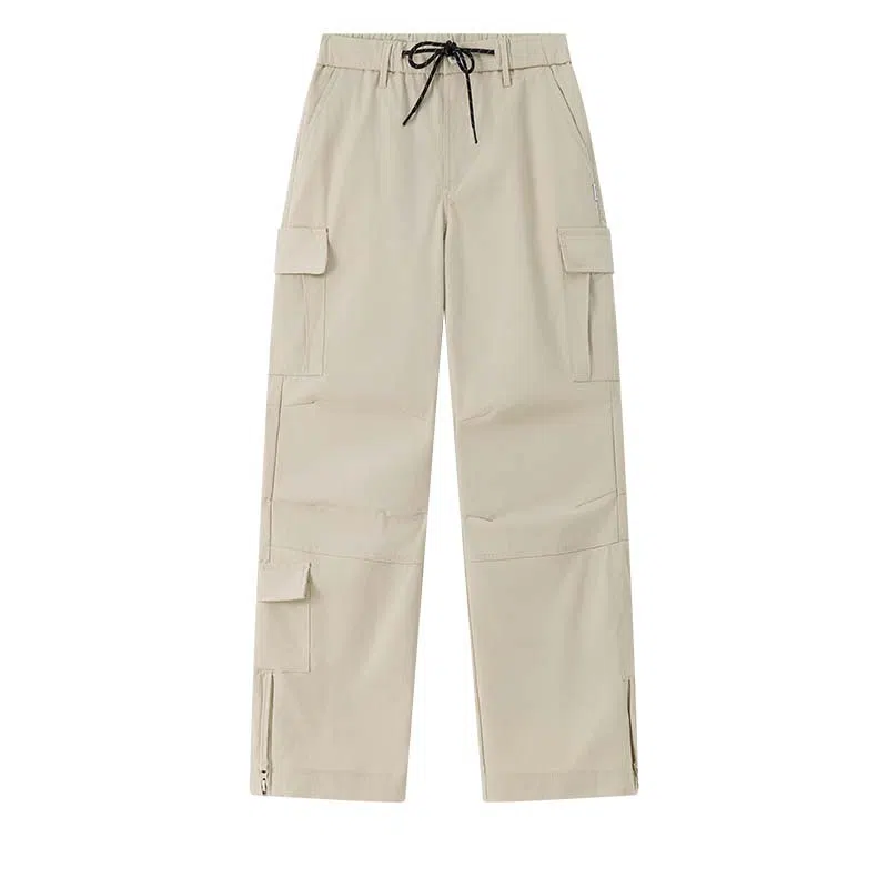 兔先森 美式复古高街折叠拼接伞兵裤直筒宽松工装休闲裤 男女同款