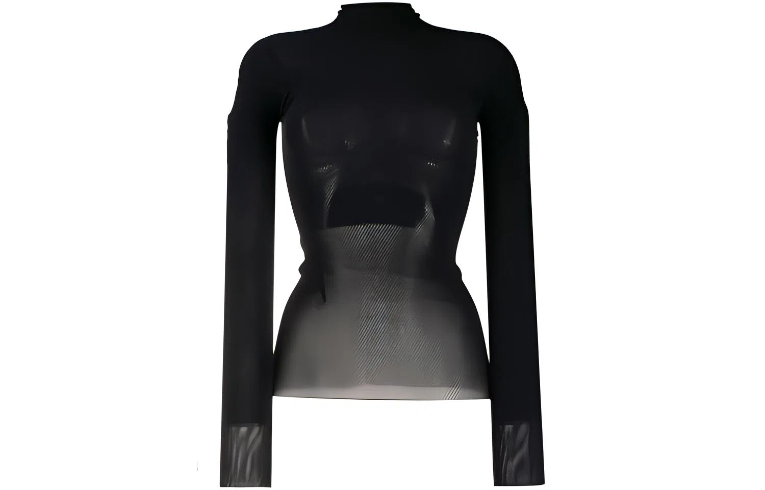 AMBUSH FW21 Turtleneck Mesh Long Sleeve Top Black