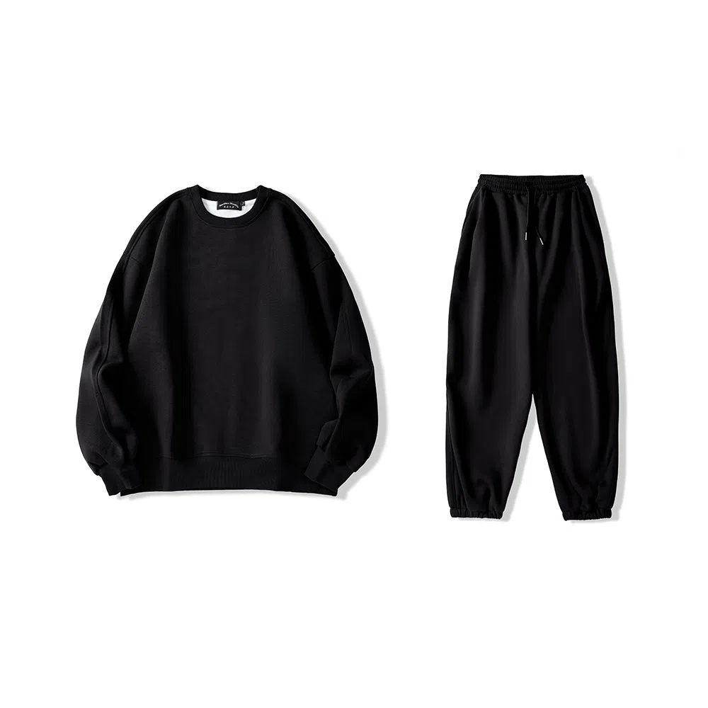 我是大卫 纯色直筒百搭韩版休闲裤简约风卫衣套装 男女同款