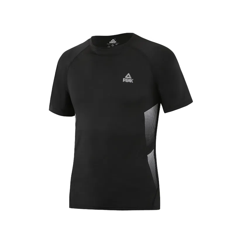 匹克 运动跑步训练吸干透气速干健身衣 男款 黑色
