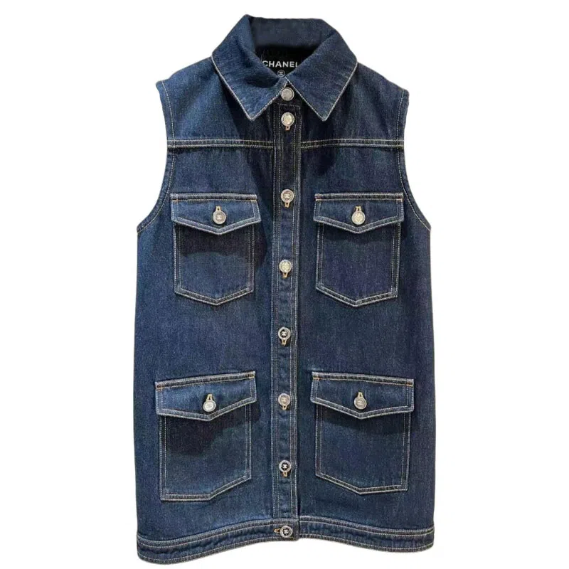 CHANEL 24 Early Spring Sleeveless Vest Navy
