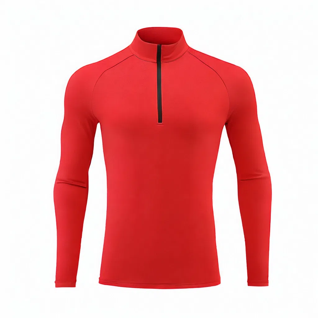 浪莎 户外运动长袖半拉链跑步健身衣 男款