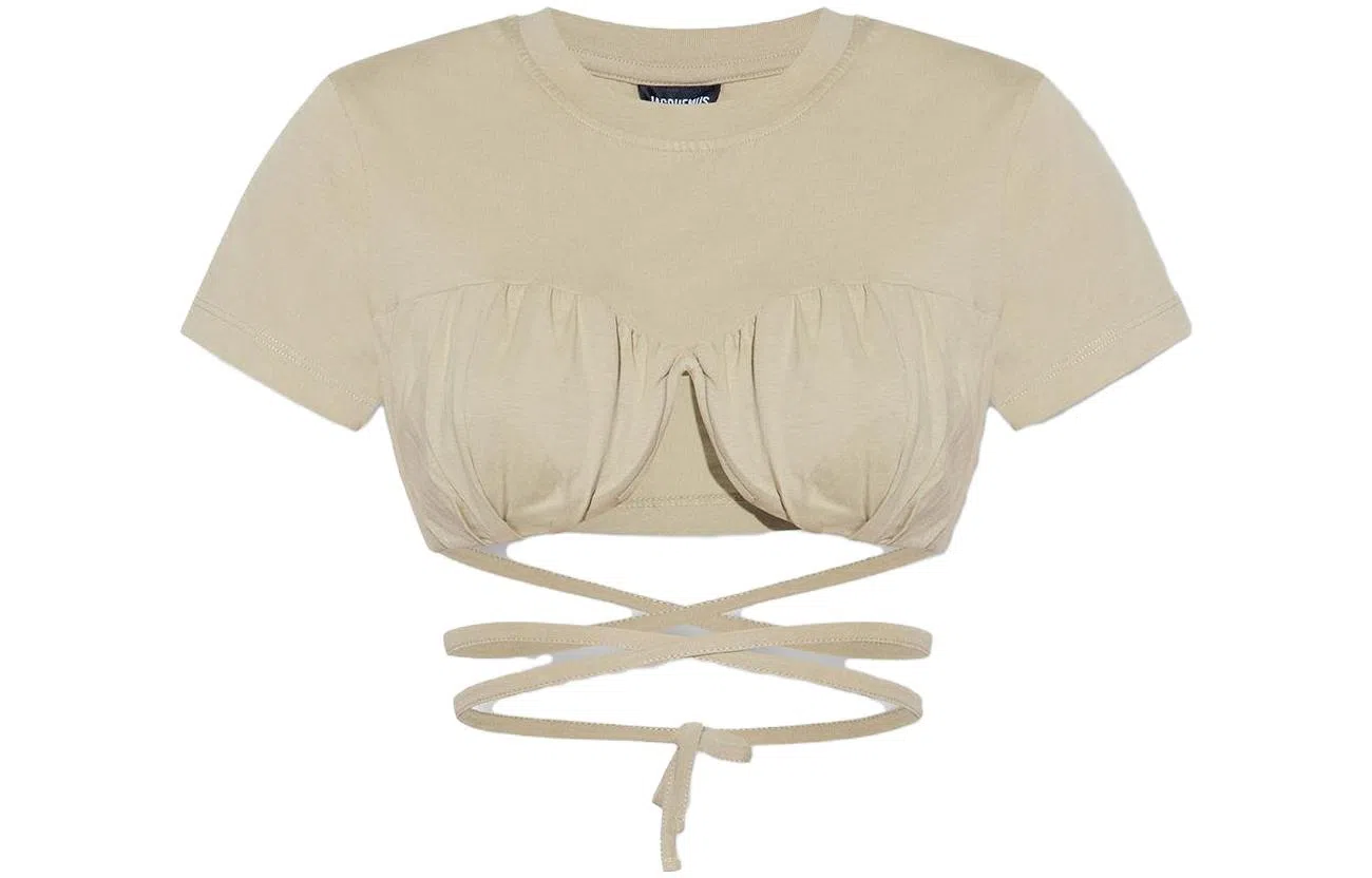 Jacquemus Cropped T-Shirt Brown