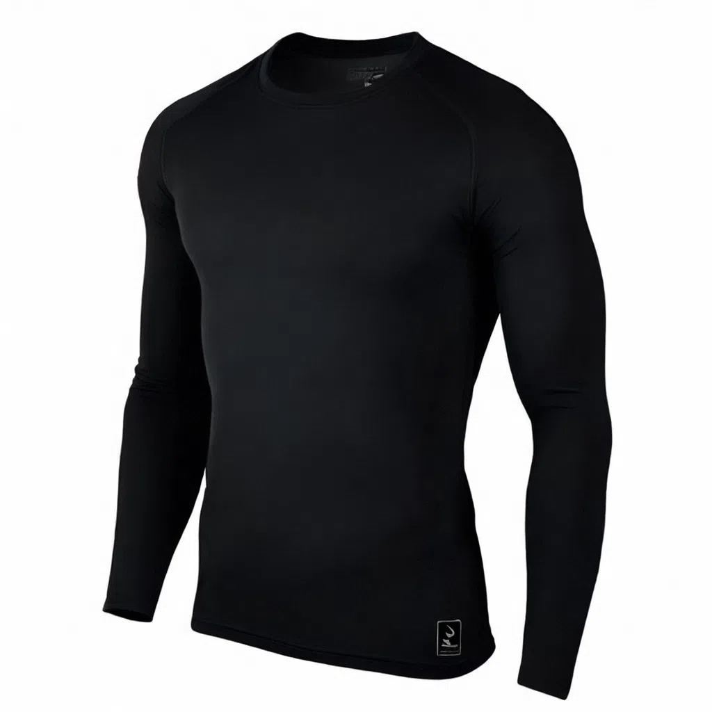 浪莎 针织长袖衫户外速干衣跑步圆领健身衣 男款