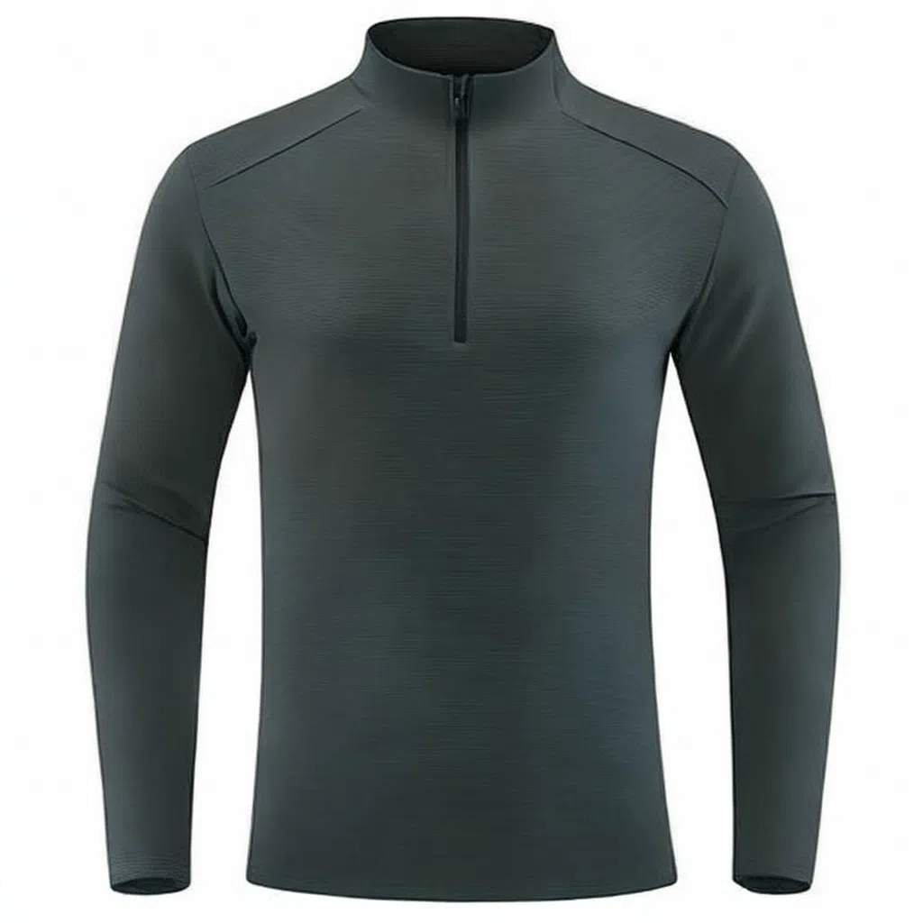 浪莎 户外长袖运动速干立领半拉链健身衣 男款