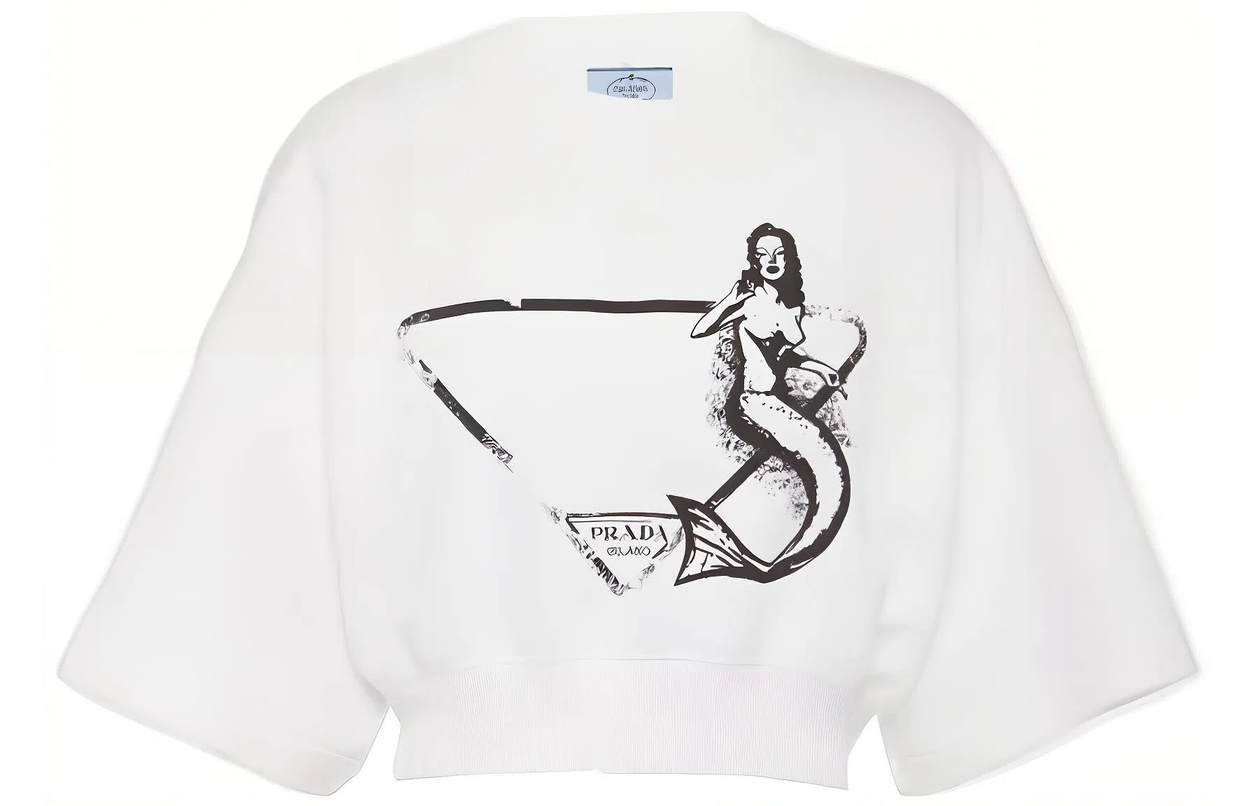 Prada Printed Crewneck T-Shirt White