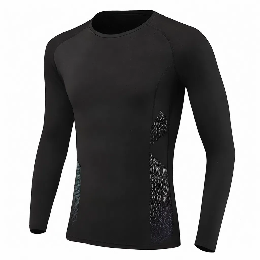 浪莎 压缩衣速干紧身运动长袖健身衣 男款