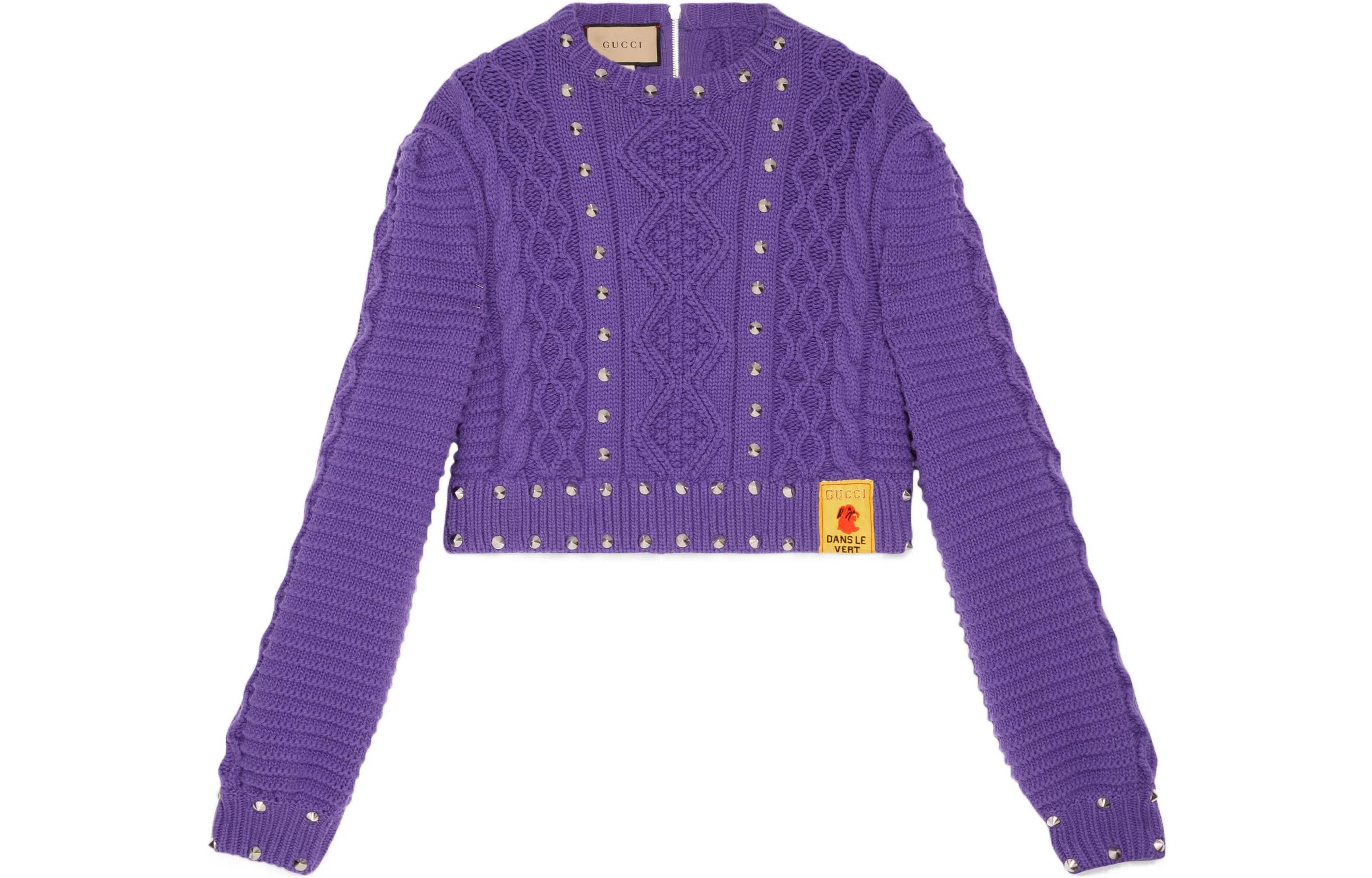 GUCCI SS23 Studded Knit Sweater Purple