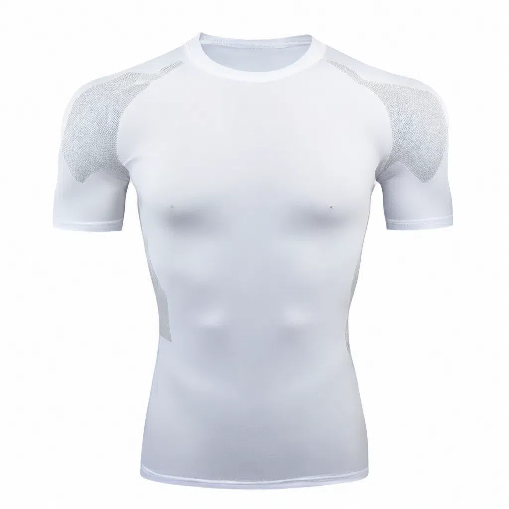 浪莎 运动透气吸汗速干修身短袖健身衣 男款