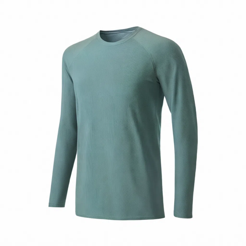 浪莎 速干透气长袖薄款弹力户外健身衣 男款