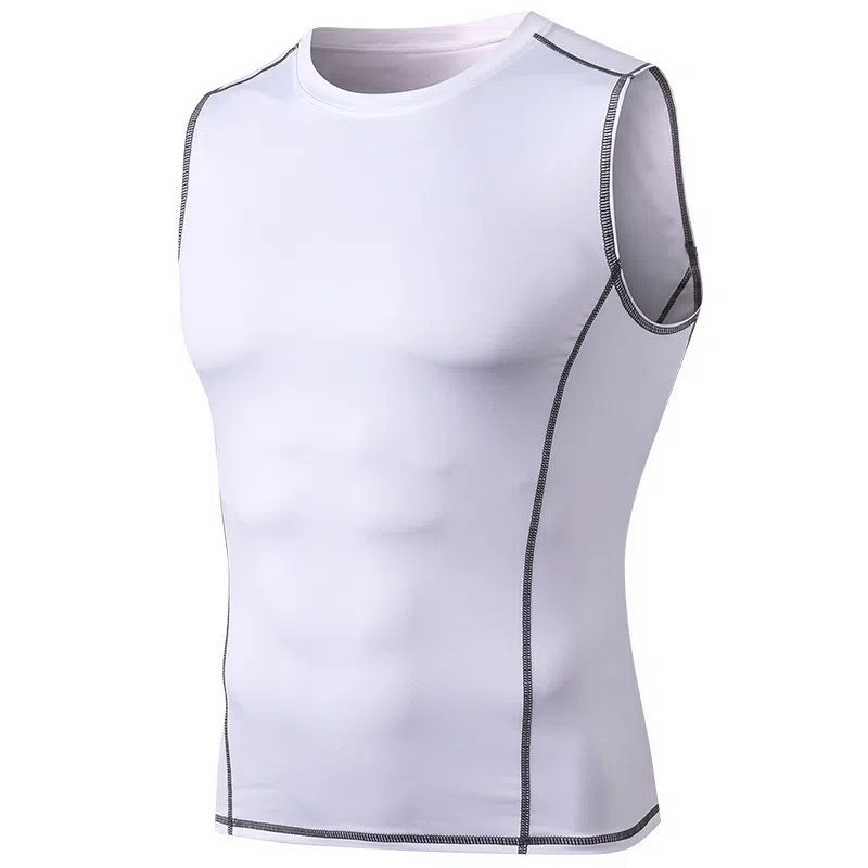 玉儿恋 运动紧身训练跑步排汗速干无袖健身衣 男款