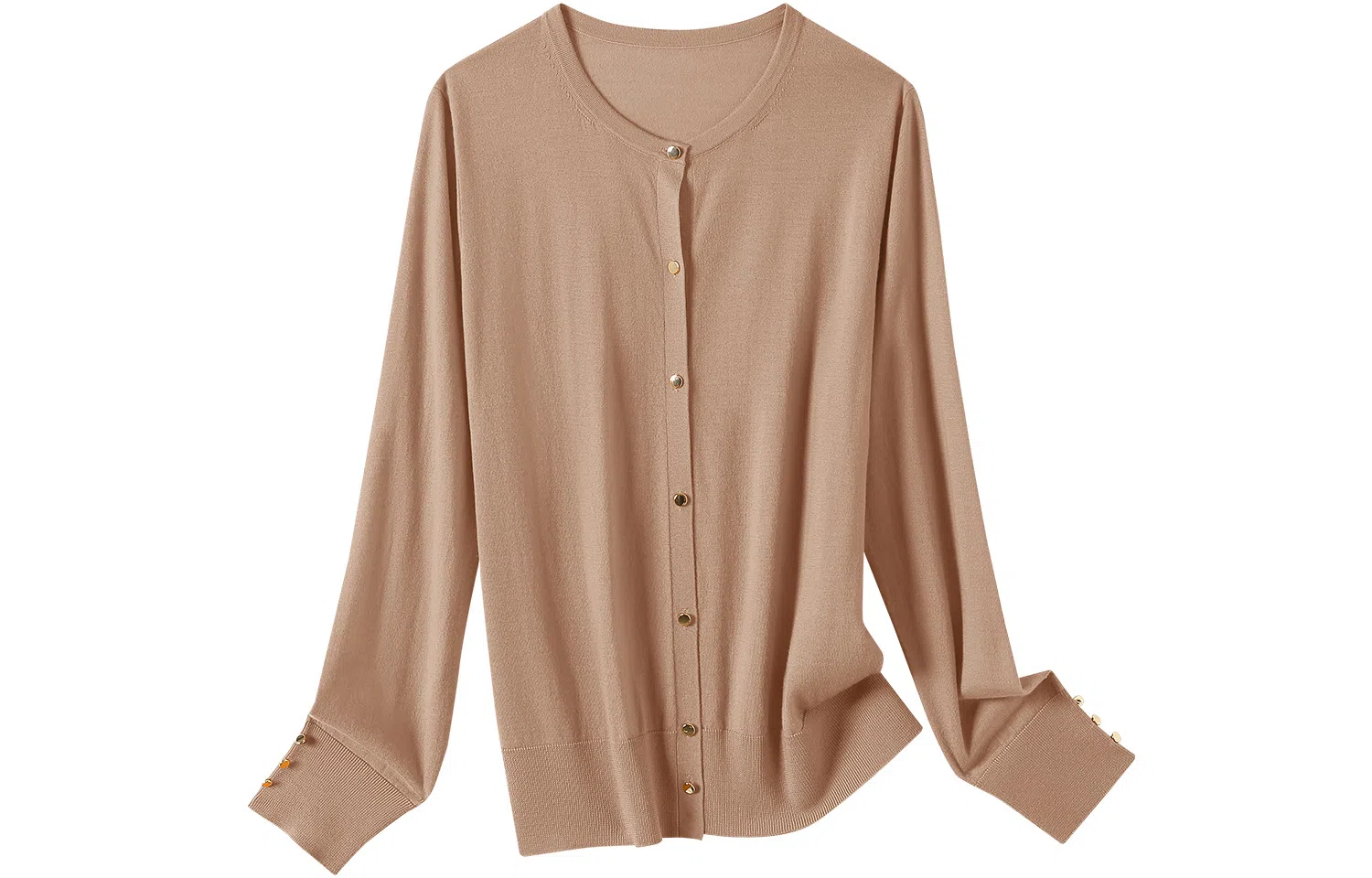 恒源祥 精纺圆领长袖薄款开衫毛衣 女款