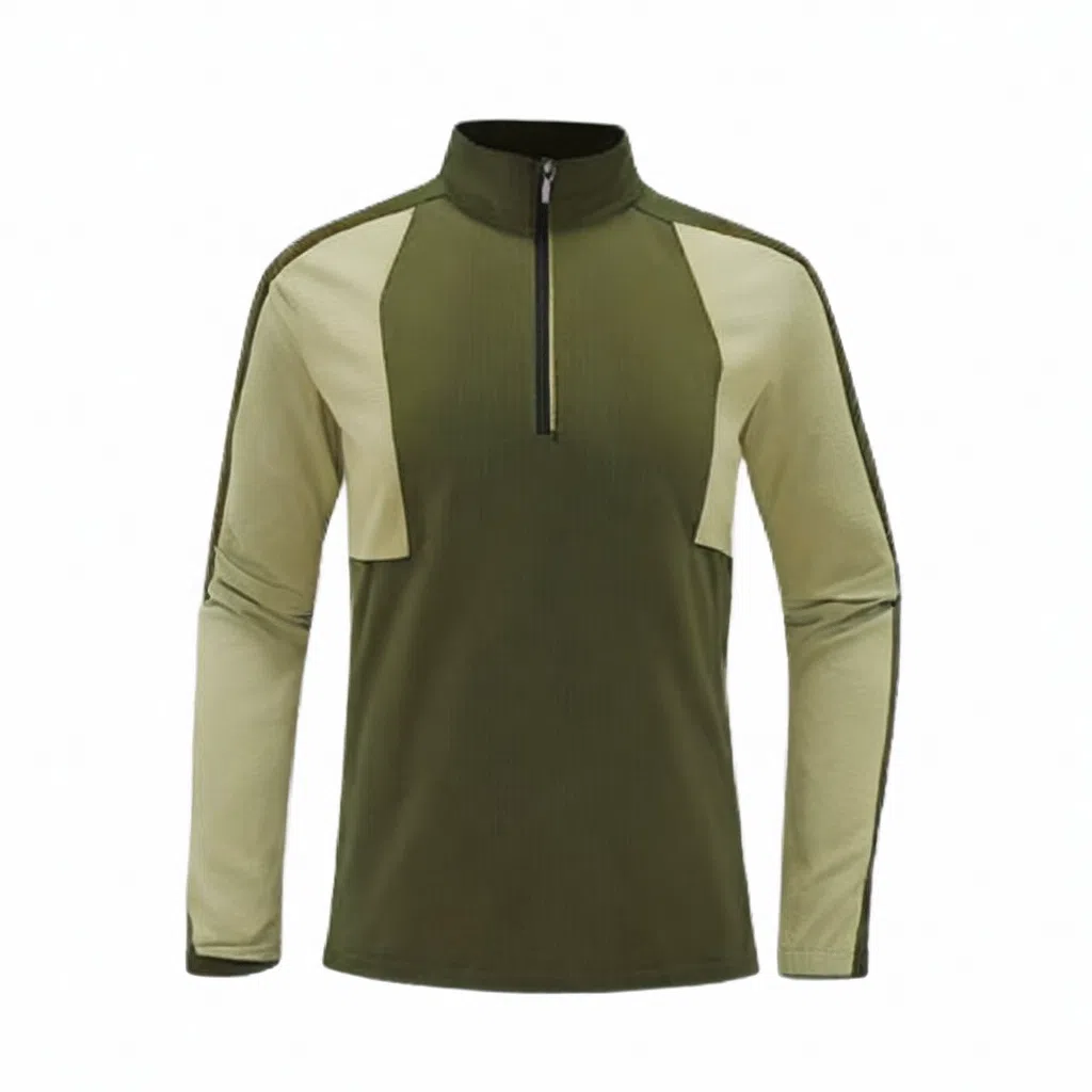 浪莎 户外运动半拉链立领拼接套头防风健身衣 男款