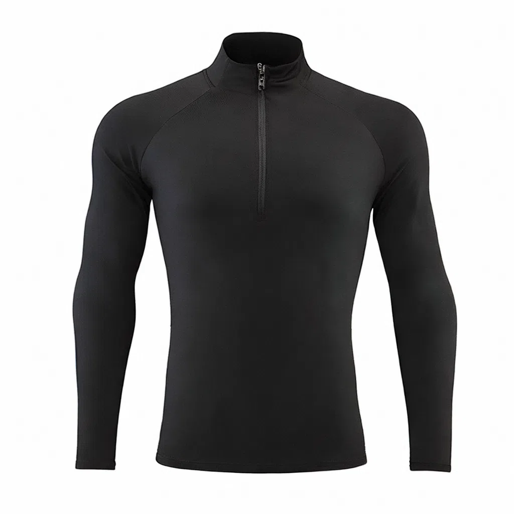 浪莎 跑步休闲拉链训练长袖速干立领反光条健身衣 男款