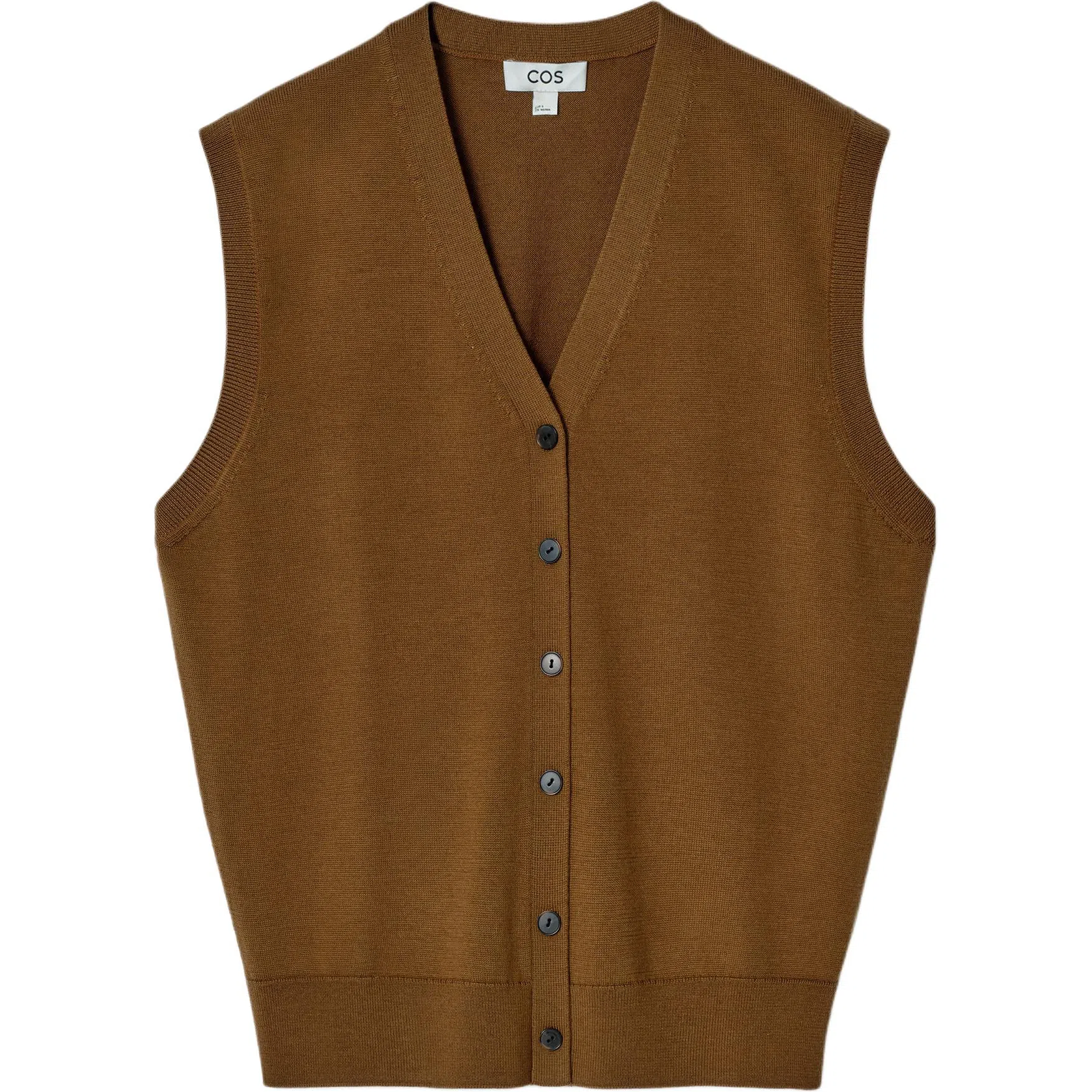 COS V-Neck Buttoned Vest Brown