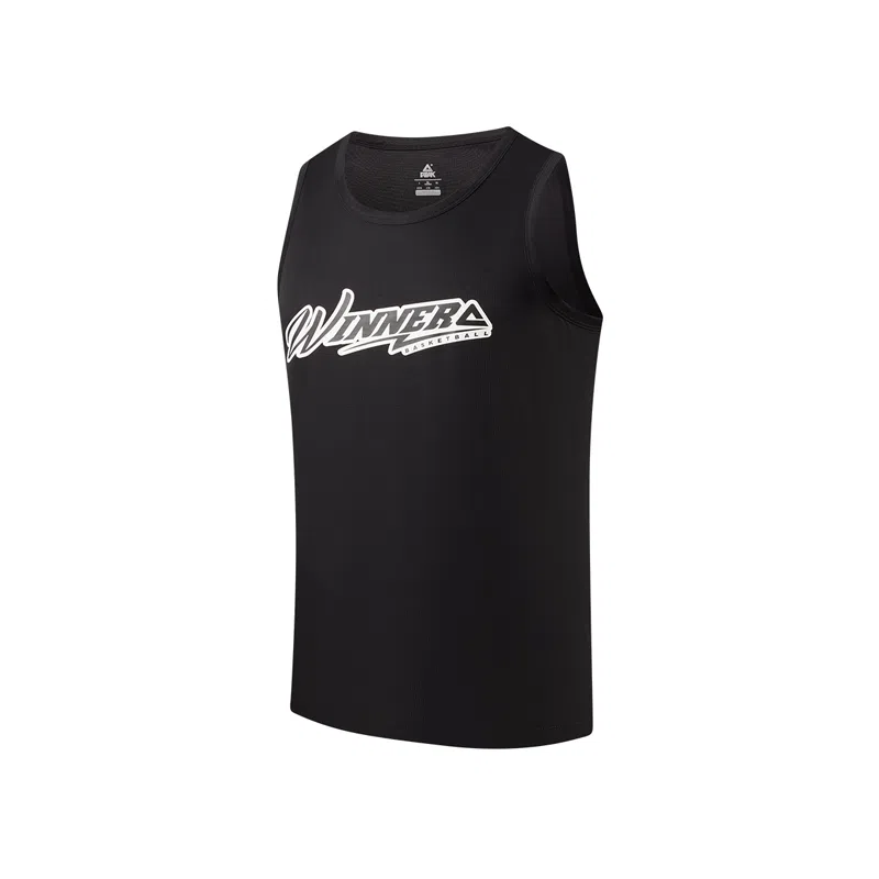 匹克 音爆系列 美式透气休闲健身跑步训练无袖篮球背心夏季新款宽松实战训练篮球服 男款 黑色