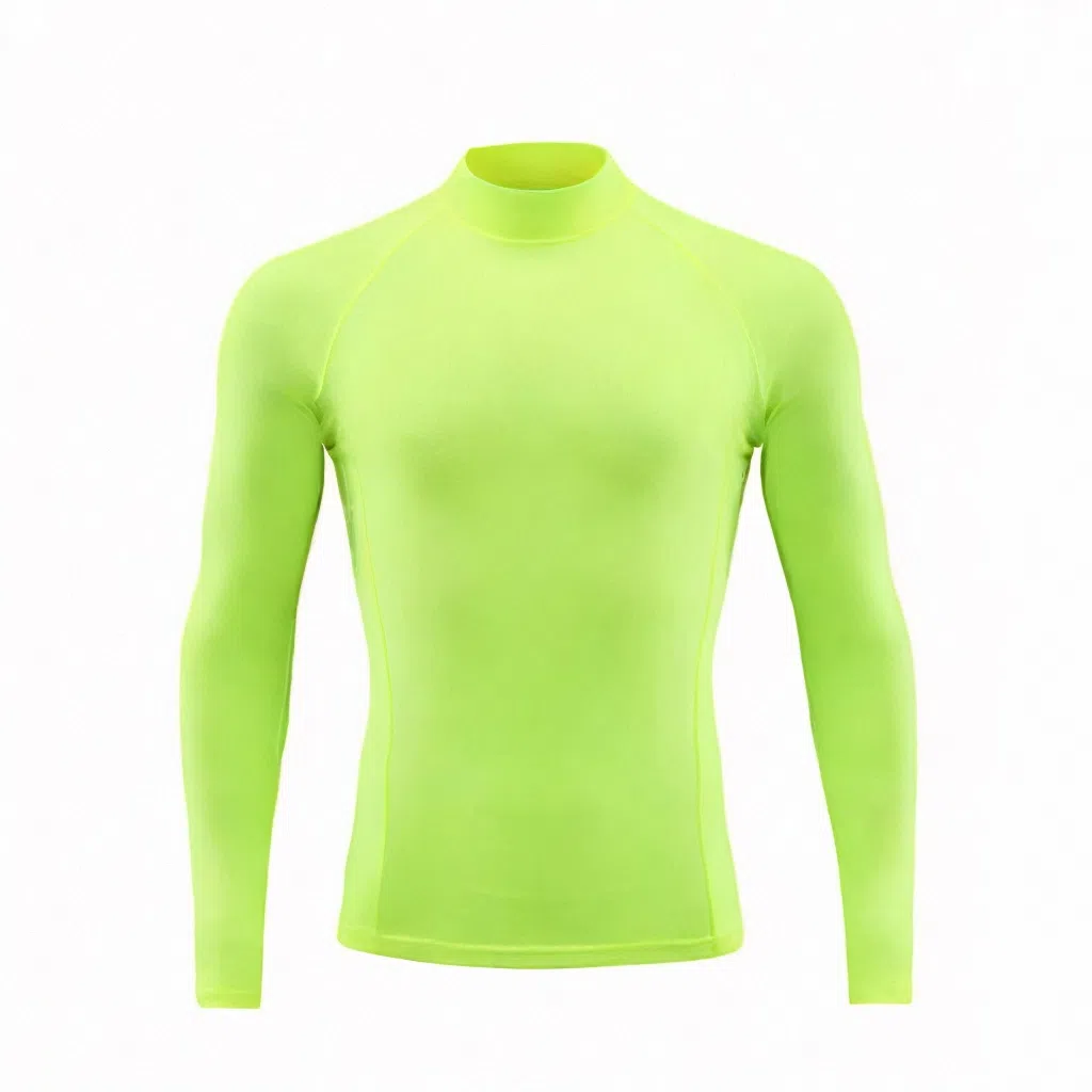 浪莎 半高领速干跑步长袖健身衣 男款