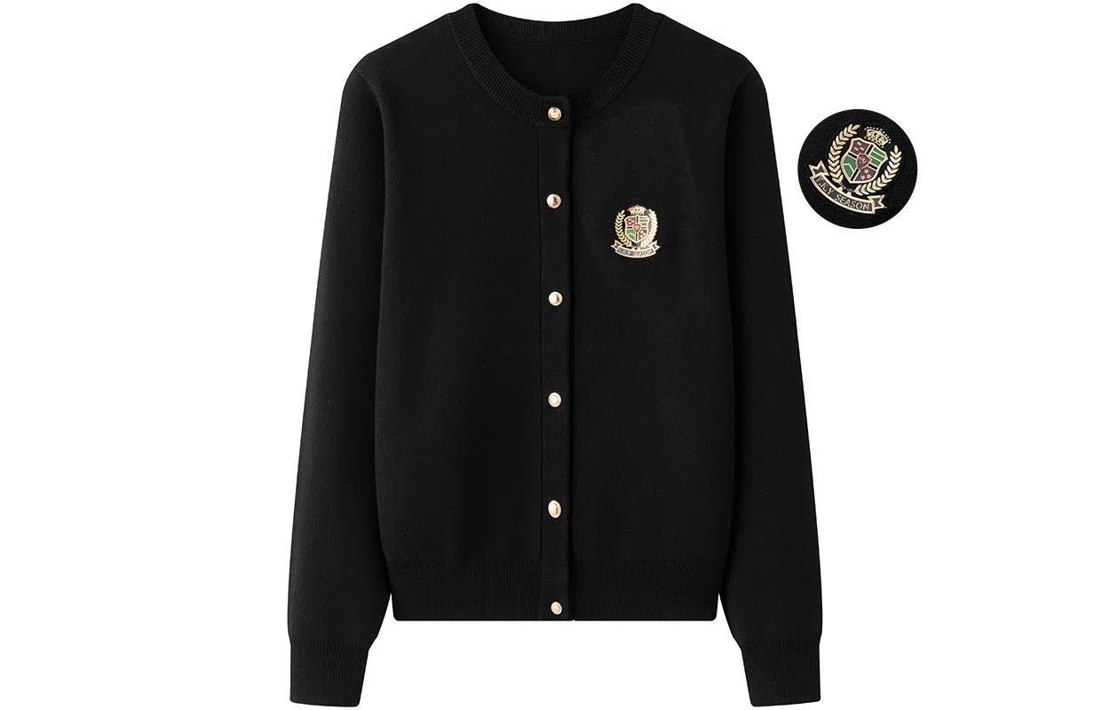 东鲸岁时记 学院风韩系显瘦松弛感小个子长袖毛衣 女款 黑色